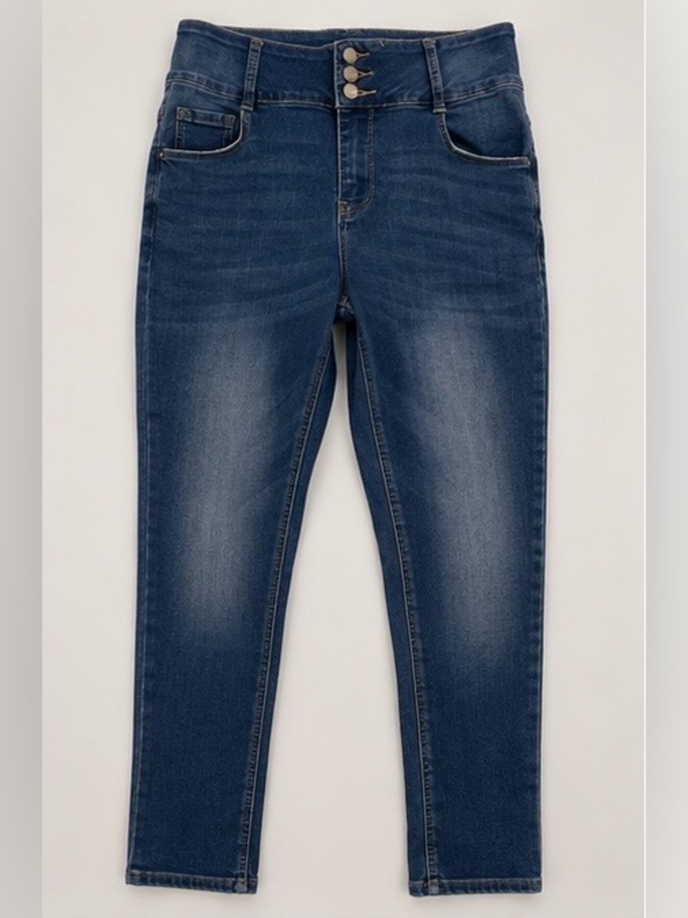Sandpiper Petite 14P High Rise 3 Button Stretch Skinny Jeans Blue